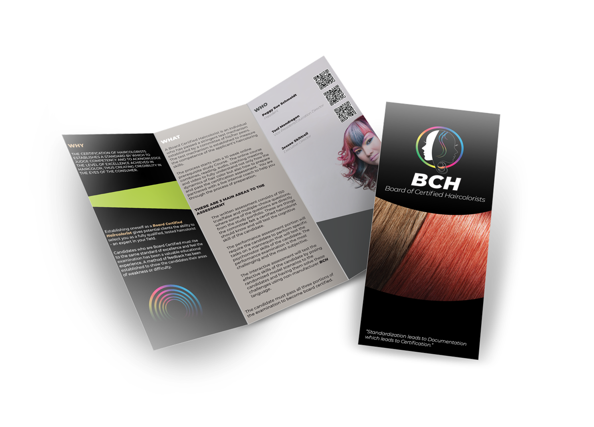 Board of Certified Haircolorists Brochure & Certificate