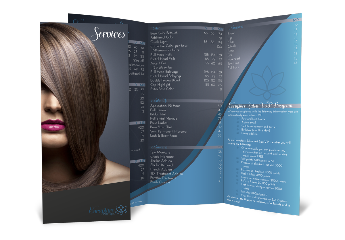 Enrapture Salon Services Brochure